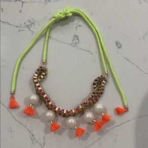 Bauble Bar Adjustable Necklace : Neon & Pearls